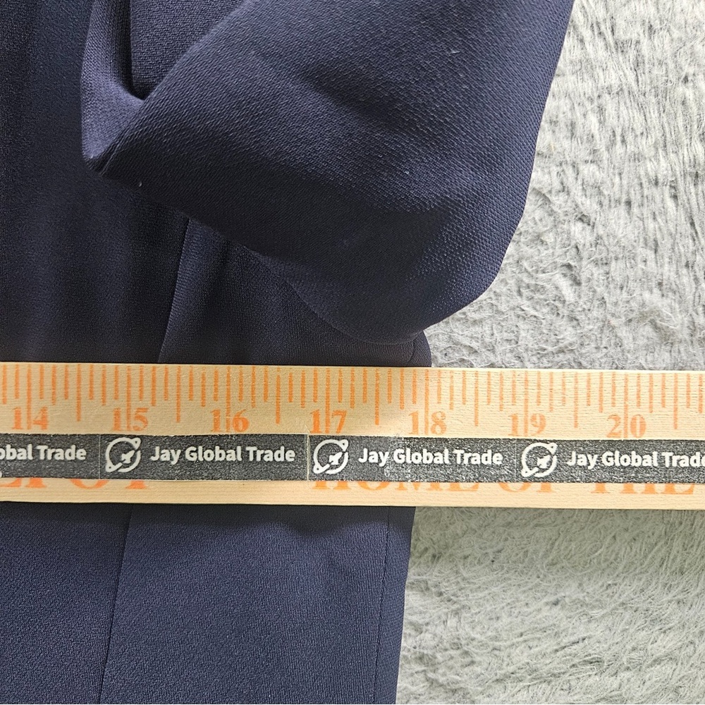 Talbots Navy Single-Button Open-Front Blazer Size… - image 4